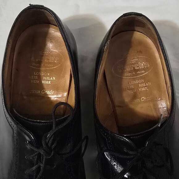 Church's Made in England Consul Bleached Calfskin Oxford Ebony Sz 10.5* - Picture 8 of 10